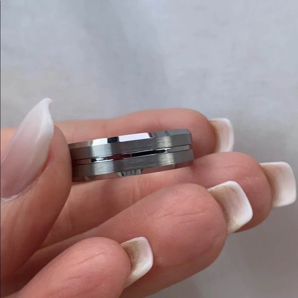 New unisex women or men brushed 7mm Tungsten men's Ring Wedding Band